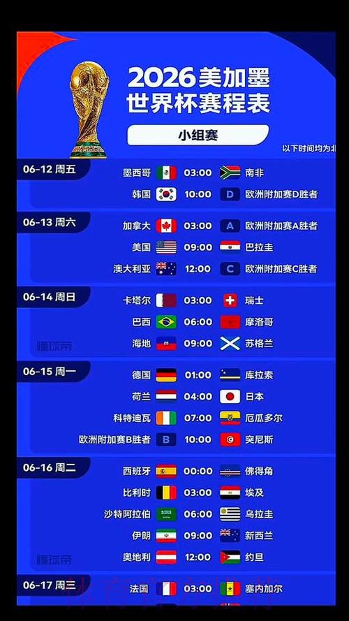 2026美加墨世界杯比赛时间什么时候开始 2026美加墨世界杯比赛时间什么时候开始